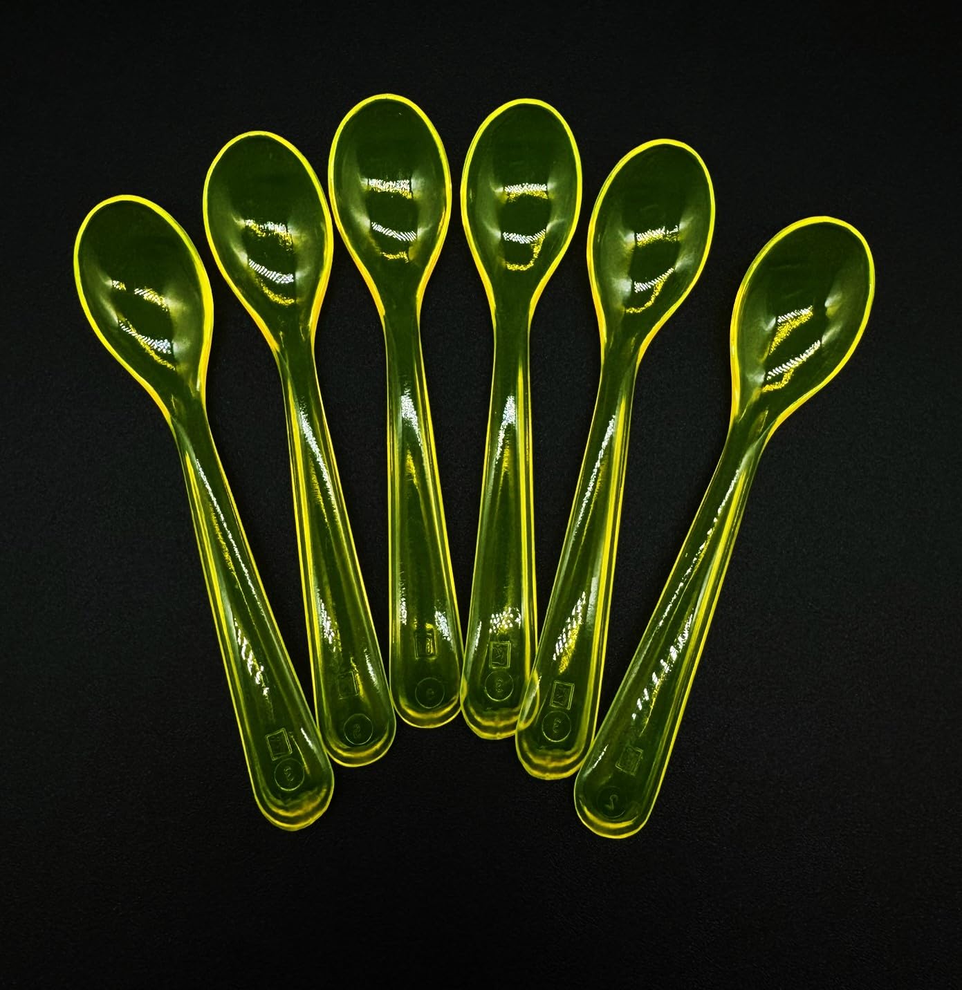 Kimmel 21-000-3311-1 Egg Spoons/Children's Spoons Large Pack of 6 Plastic Yellow Transparent