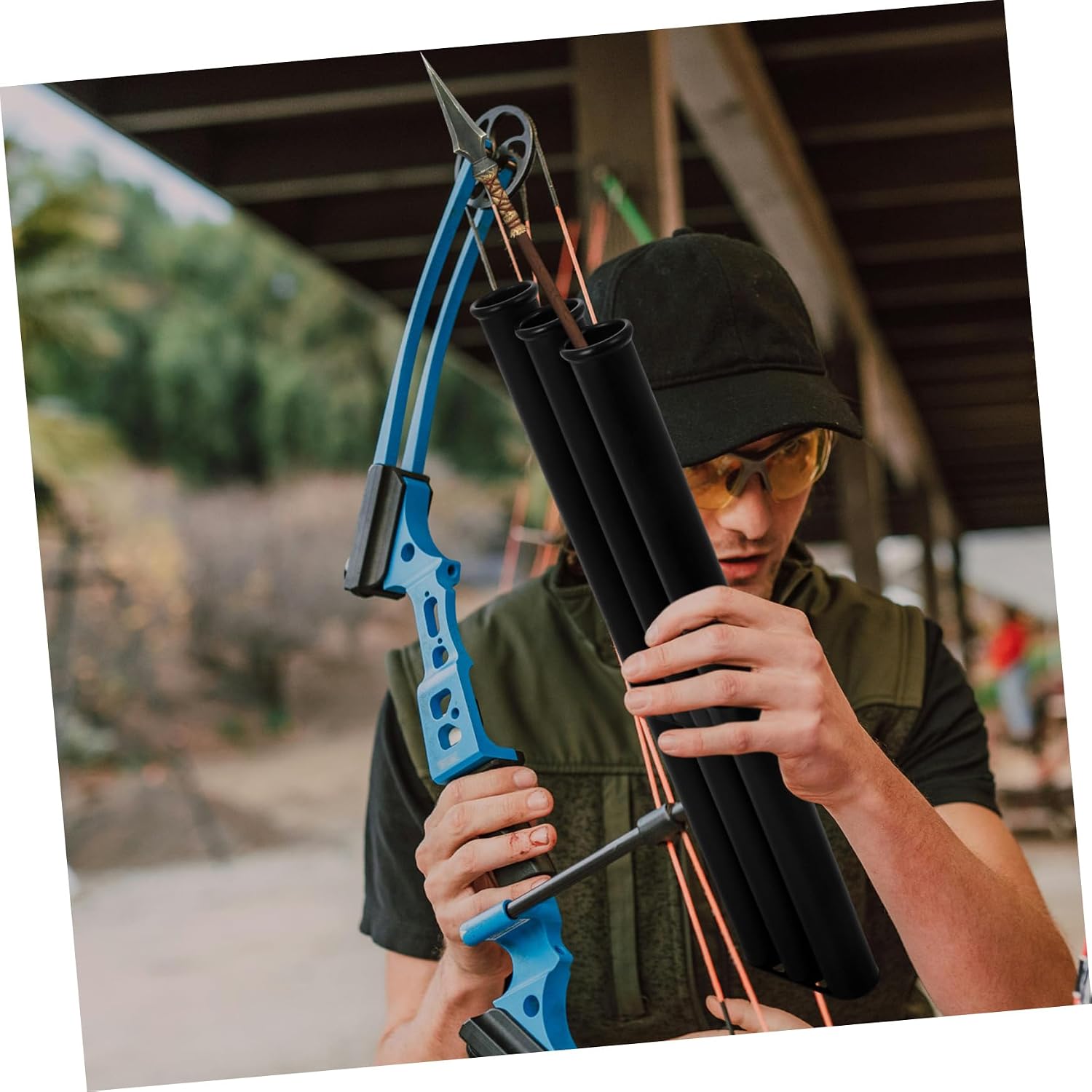 Arrow Tube Case for Archery Accessories Multi-Tube Storage for Compound Bows and Longbows Elegant Black Pe Material for Hunting and Target Practice