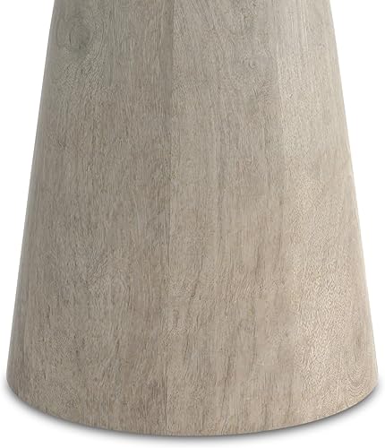 Miniatura 52 de SIMPLIHOME Johnsen - Mesa de metal, 15 pulgadas de ancho, con tambor de hierro macizo, color plata antigua con patrón tribal, mesa auxiliar redonda