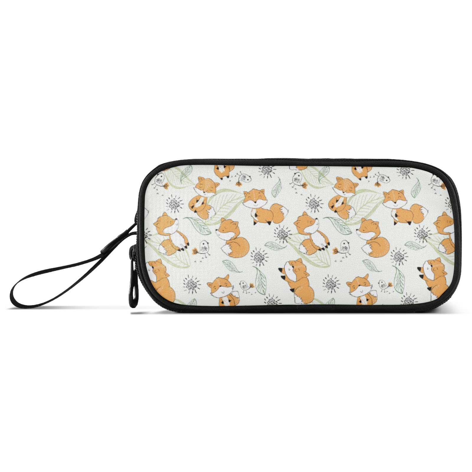 Large Pencil Case, Big Capacity Pencil Bag Pen Pouch Holder 3 Compartments, Cute Cartoon Fox School Office Supplies Stationery Makeup Bag Storage Organizer for Students Girls Boys Women โ image 1