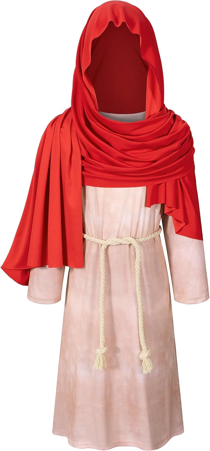 TOKYO REVENGERS Kids Biblical Jesus Robe Halloween Outfit Cosplay Christ Costume Shawl Waist Rope Wig And Beard Set - Image 2