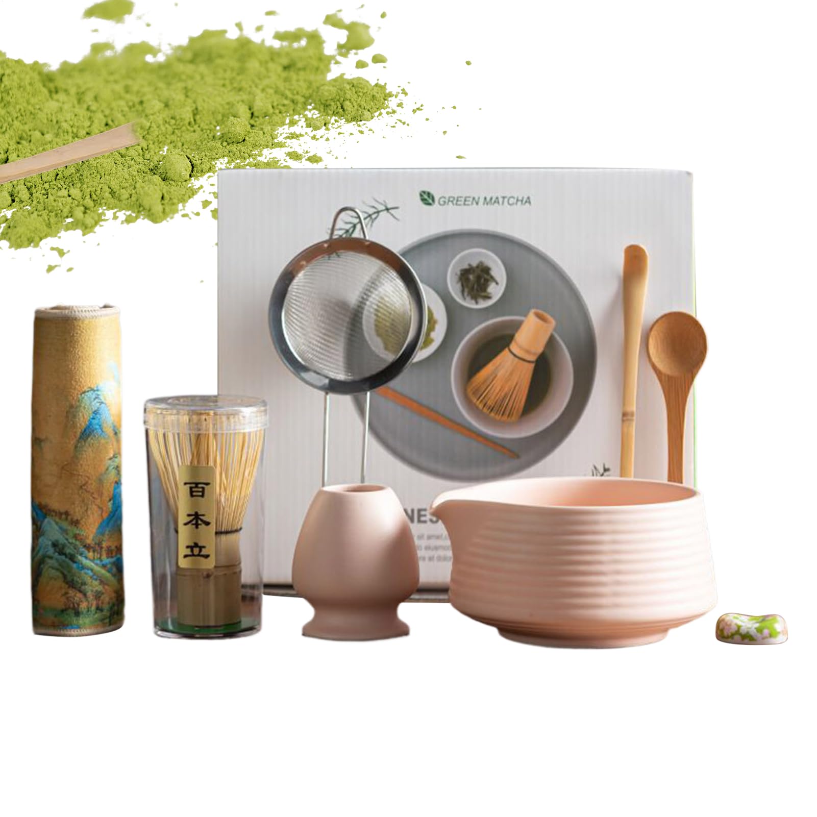 Set de 8 bols à matcha pour rituel méditation et petit déjeuner