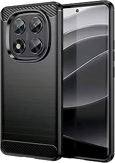 Carbon Fiber Anti Fingerprint Antishock TPU Case compatible with Redmi Note 14 Pro 4G /ِِ Note 14 Pro 4G Cover (Black, Note 14 Pro 4G)