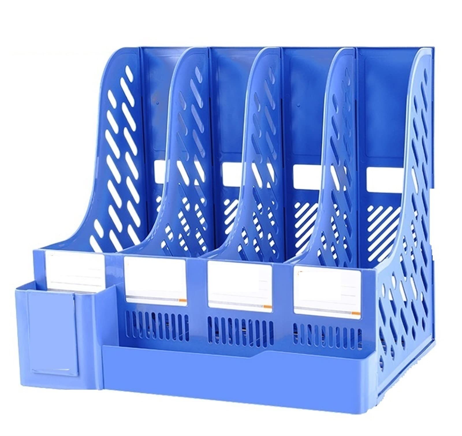 Scaffale per documenti a 4 colonne Scrivania e libreria Semplice cestino per documenti per forniture per ufficio Scatola di archiviazione Cartella di file Supporto per libri Supporto per file desktop