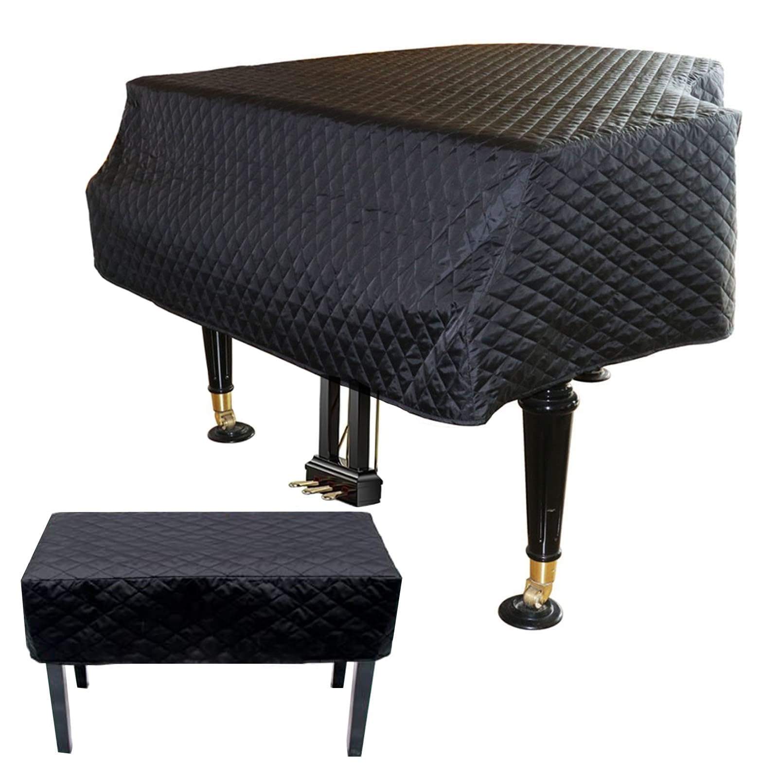 Funda para piano de cola, funda protectora impermeable a prueba de polvo con forro de algodón grueso, diseño a prueba de humedad para una mayor protección