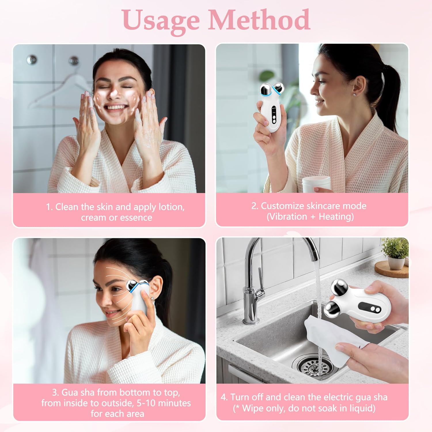 Anti Aging and Wrinkles Microcurrent Facial Device, Enhances The Ability to Lift The Face and Tighten The Skin, Facial Wrinkle Equipment, Boost Skin Care Products Absorption Micro-Current Device