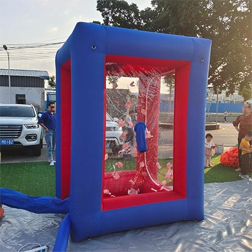 Miniatura 5 de Vinfgoes Red+Blue - Máquina inflable de dinero inflable para caja de dinero inflable, cabina de dinero para eventos publicitarios de promoción (no