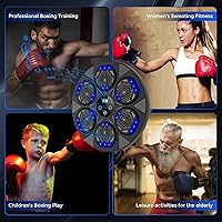 Vista 5 de 2026 Music Boxing Machine for Adults and Kids, Smart Bluetooth Boxing Training Equipment with Gloves Wall Mounted, Workout Punching Machine for