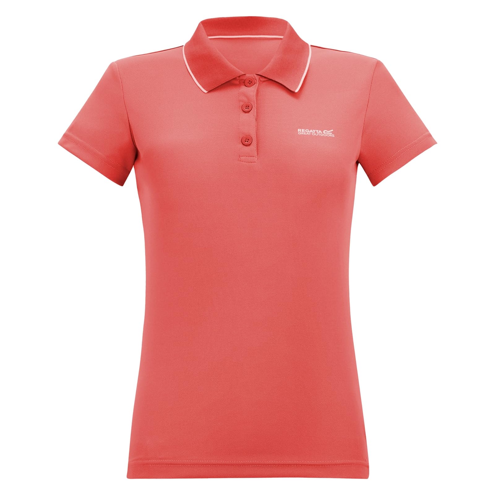Regatta Women's Maverick V Tipped Logo Polo T-Shirt in Peach | Size: 18