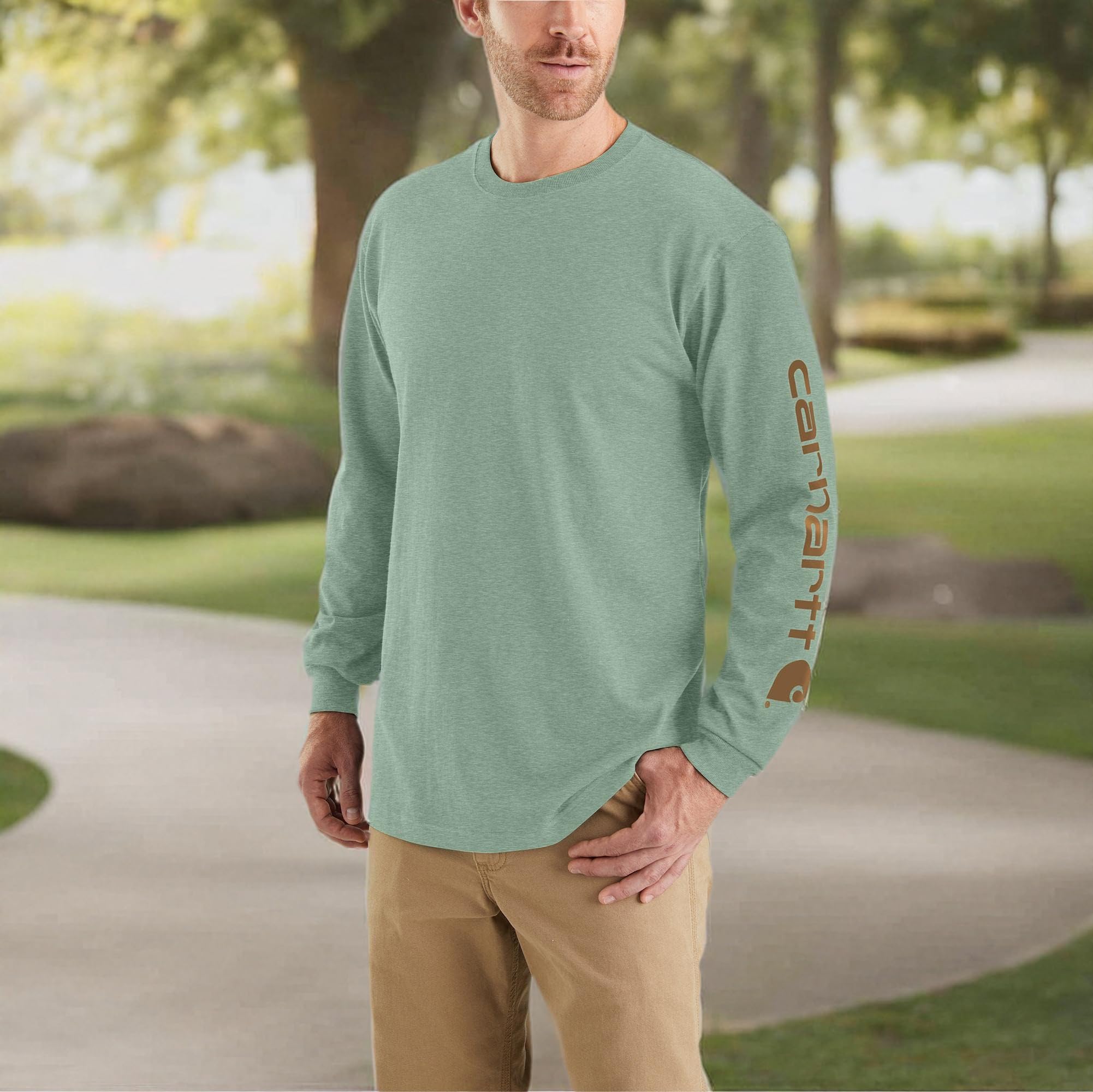 Carhartt T-shirt Signatur, z długim rękawem, logo Mężczyźni Signature Sleeve Logo Long Sleeve T Shirt