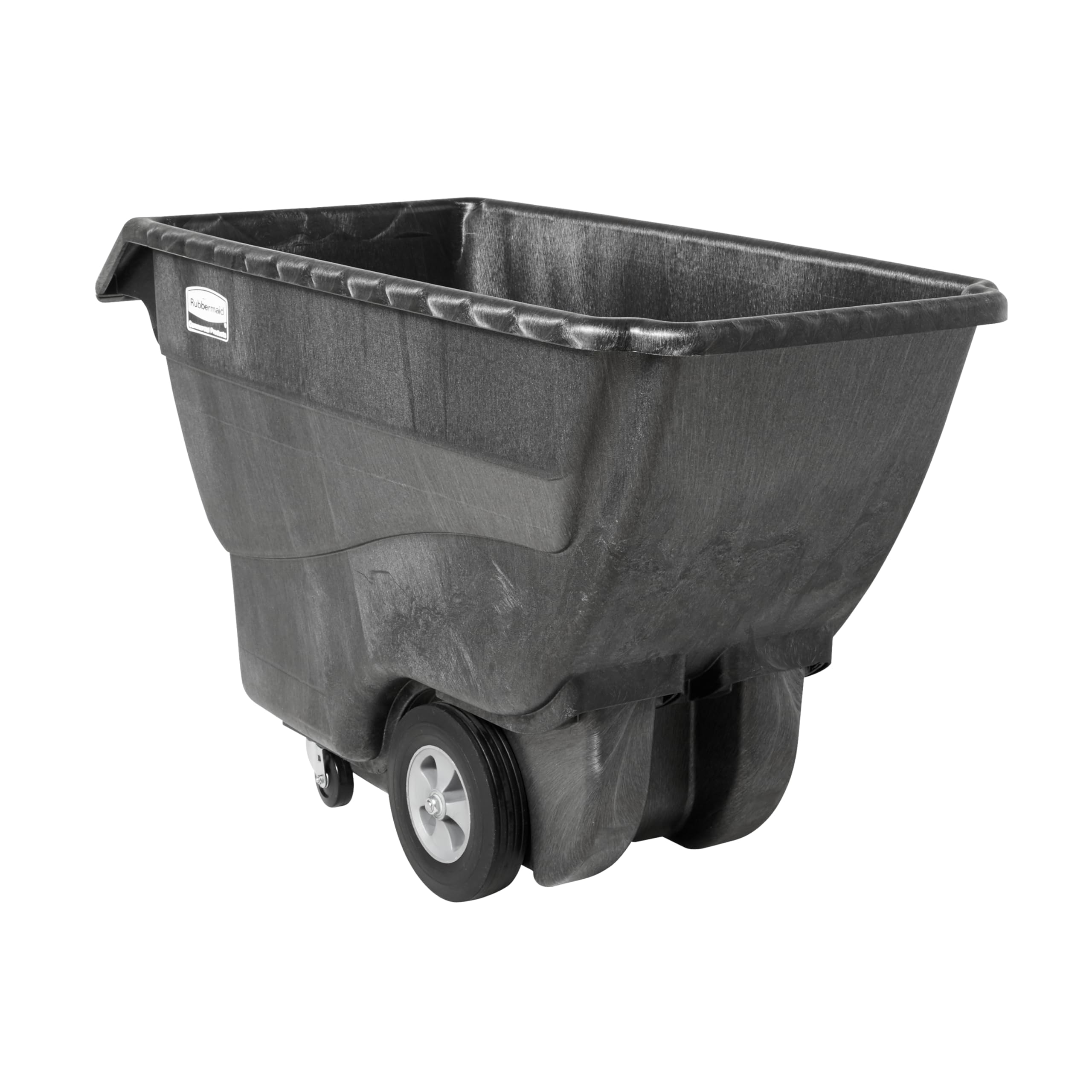 Rubbermaid Commercial Products Tilt Truck 0,58m³ Schwarz – Kippwagen für Abfall und Recycling mit 454 kg Traglast und Rollen, robuste Konstruktion für Lager Büro und Facility Management – FG101300BLA