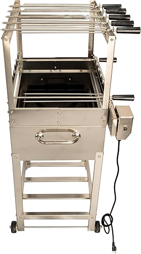 Miniatura 8 de Parrilla de barbacoa brasileña todo en uno - 7 pinchos - Churrasco - Acero inoxidable - Parrilla portátil de leña y carbón Gaucho Churrasqueira para