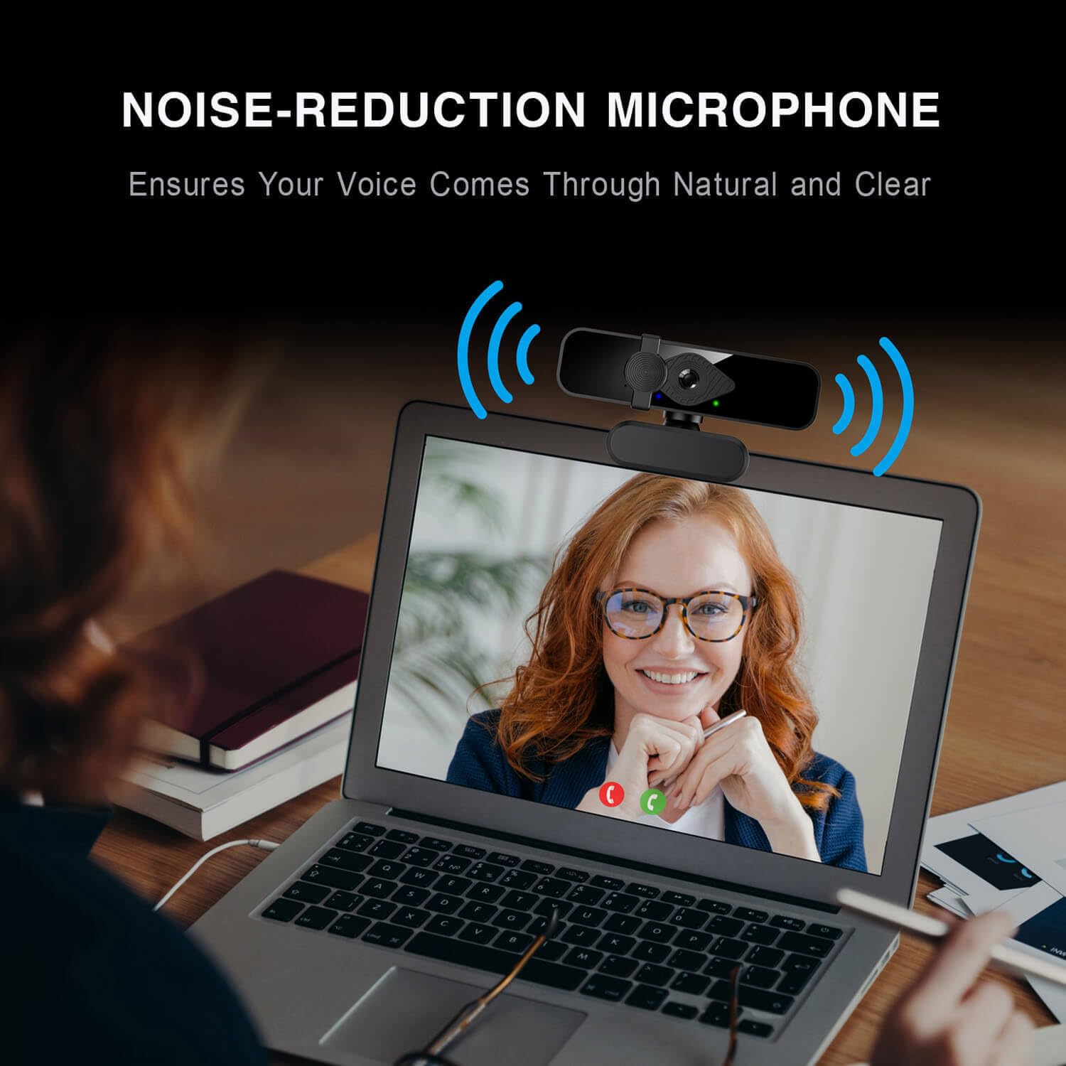 2K Webcam für PC, 85° Ansicht USB Computer Kamera, mit Noise Canceling Mikrofon & Privatsphäre Abdeckung, HD Web Kamera für Desktop Laptop Monitor Mac Streaming, Gaming & Video Calling Webcam