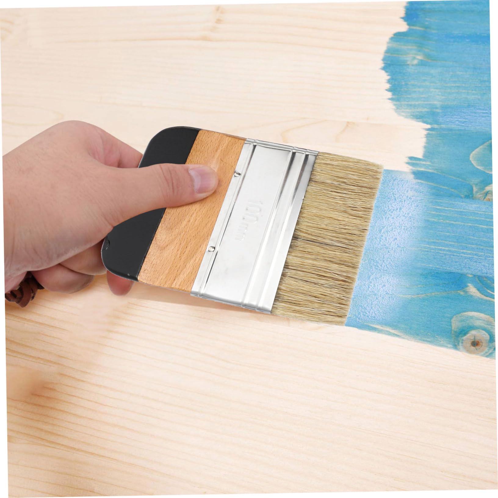 Set de Pinceaux Ronds en Bois et Brins de Soie Lot de 5 pour Peinture Professionnelle pour Peindre Murs et Tables Sangles en Cuir Pratiques