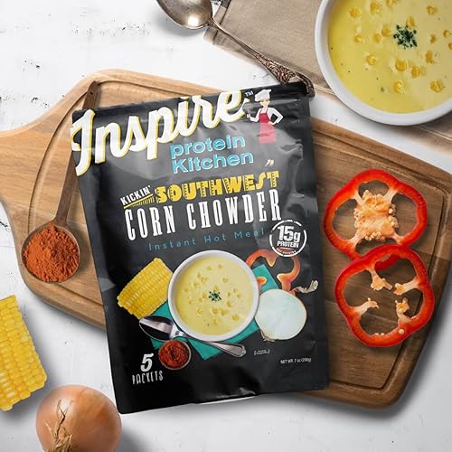 Miniatura 5 de Inspire Protein Kitchen - Sopa instantánea de maíz Southwest con 0.55 onzas de proteína (5 paquetes)