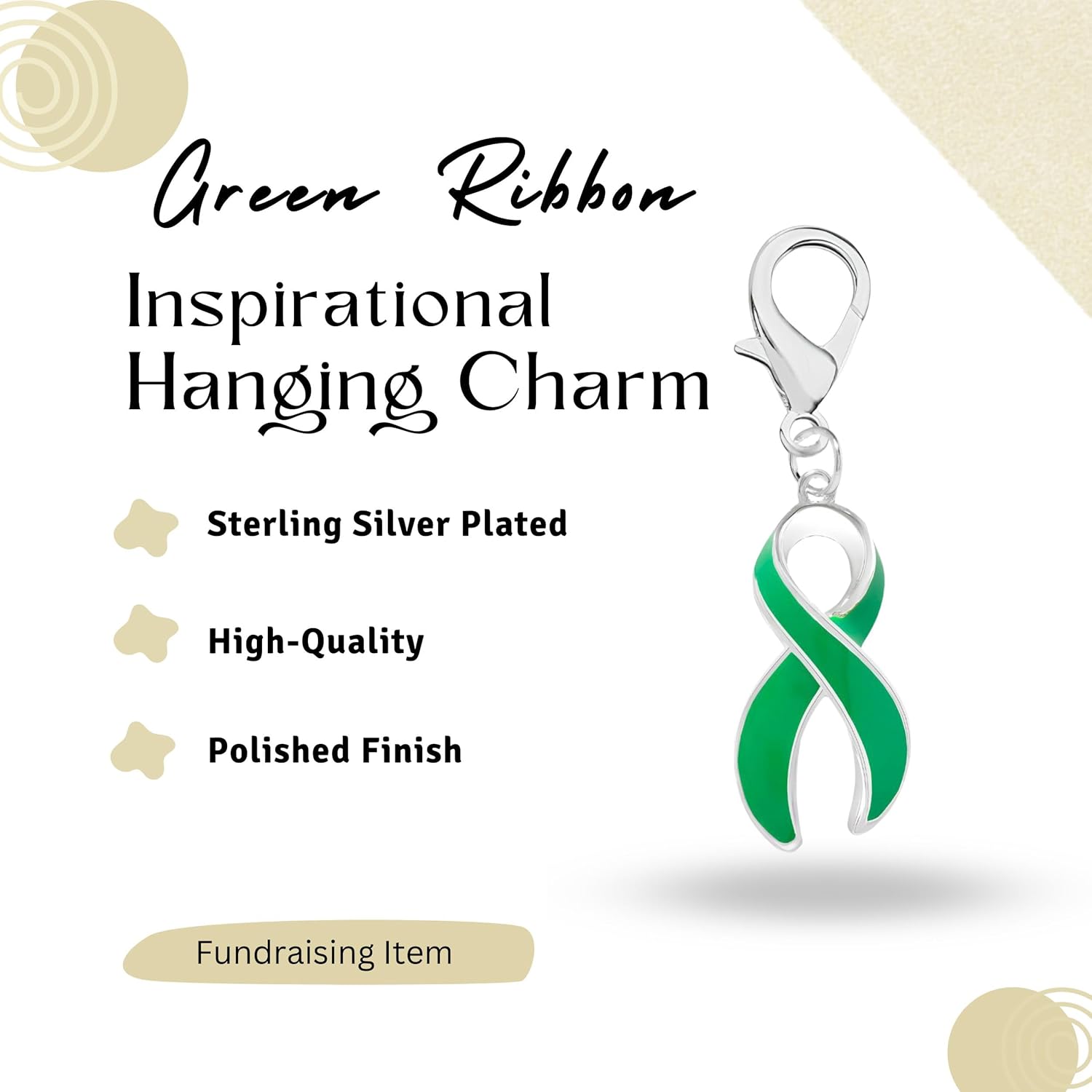 Beautiful Ribbon Hanging Charms for All Causes, Diseases, and Cancer - Ideal for Bracelets, Purses, Zipper Pulls on Jackets, Backpacks, Pet Collars - Perfect for Fundraising and Support Groups