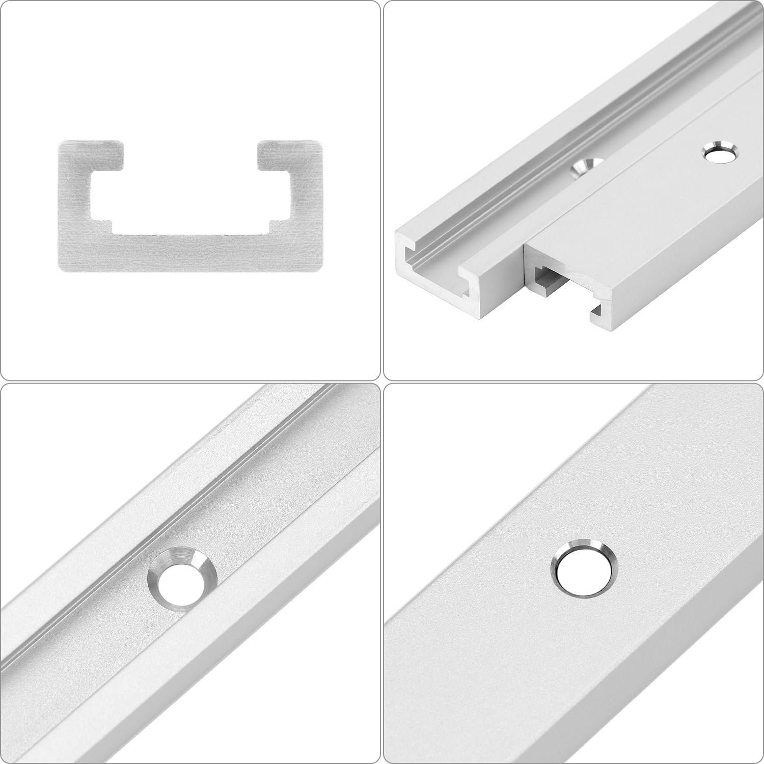 QWORK® 4 Piezas 1220mm T-Slot Track, Carril Guia en T de Aluminio para Tabla de Enrutador