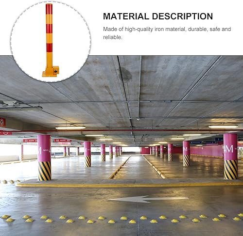 Miniatura 2 de Garneck Bolardo de estacionamiento para estacionamiento, hierro de tráfico, barra de tubo con cerradura, postes de protección de estacionamiento
