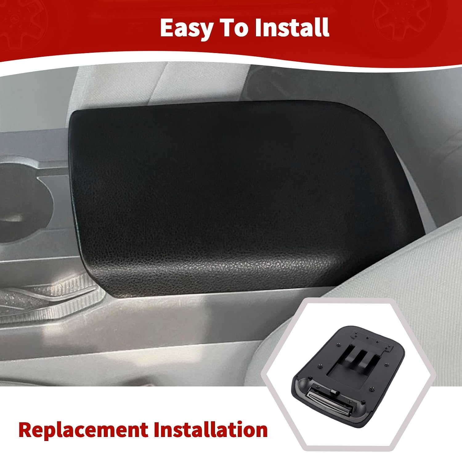 for Mustang Center Console Armrest Lid Replacement Fit for Ford Mustang 2005-2009 Black Interior Accessories ABS