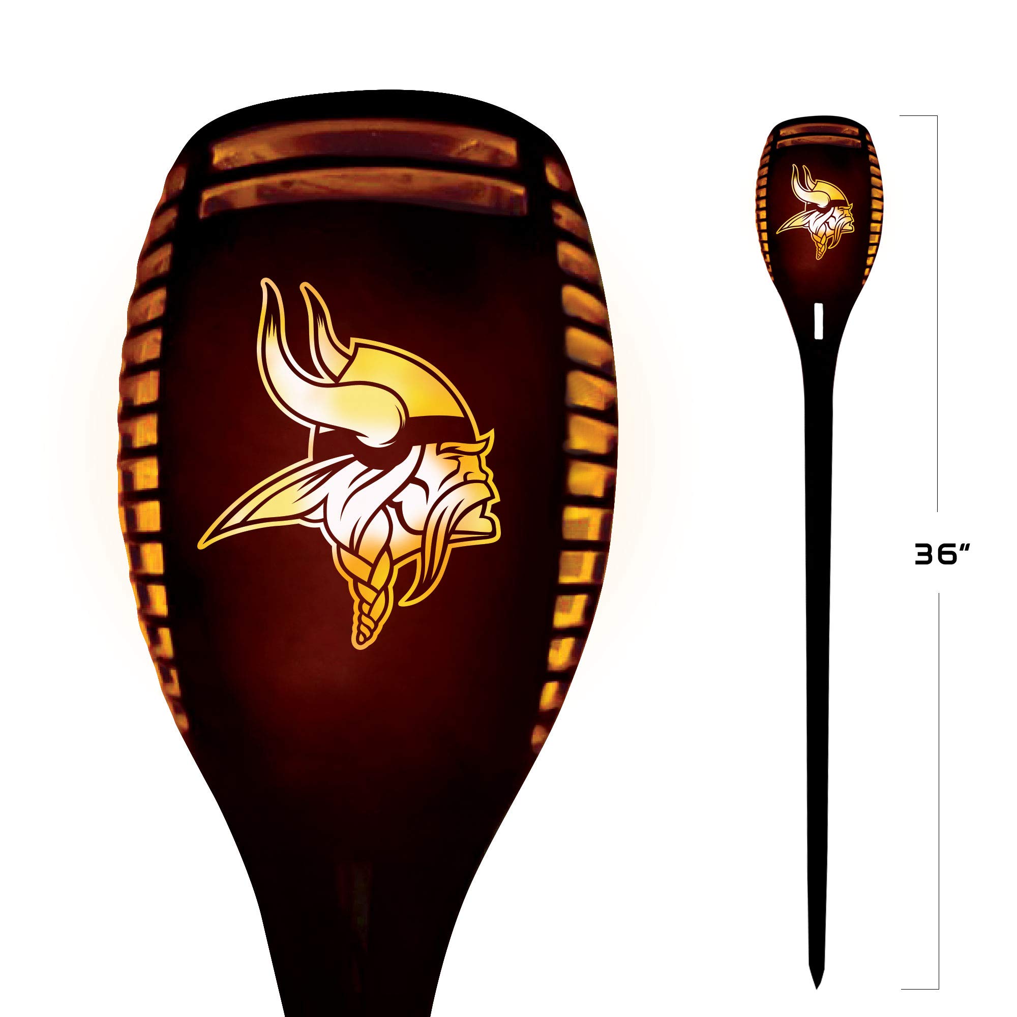Minnesota Vikings 36 Inch Tall LED Torch Light-Emulates Flickering Flames-Auto On & Off Outdoor Waterproof Landscape Lighting Decoration-Security Light for Any Patio, Yard & Walkway