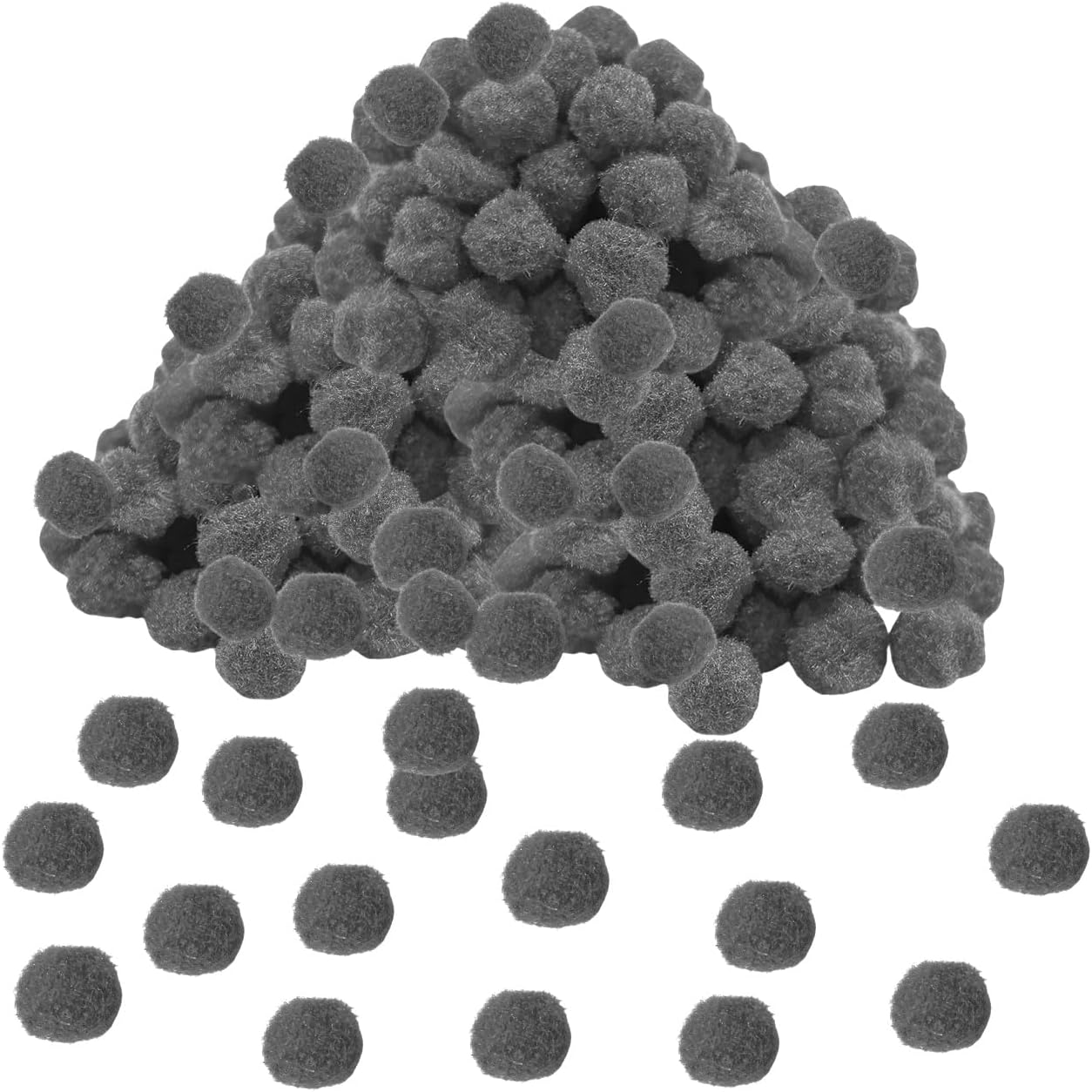 Pack of 500 Grey Pom Poms 1.5cm – Soft Fluffy Craft Balls