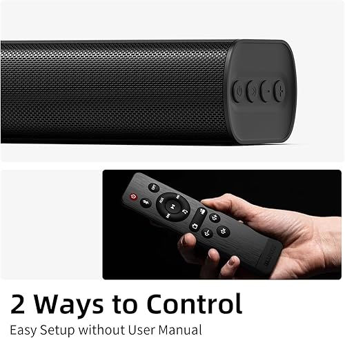 Miniatura 5 de Barras de sonido para TV de 16 pulgadas, barra de sonido de TV cinematográfica con graves impactantes, barra de sonido Bluetooth para TV con control
