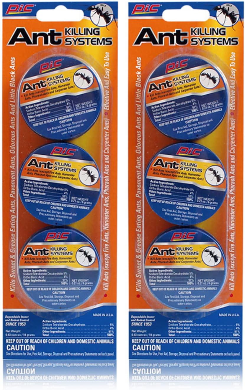 PIC Indoor/Outdoor Metal Ant Traps, 3 Count (2 Pack) - 6 Total Traps