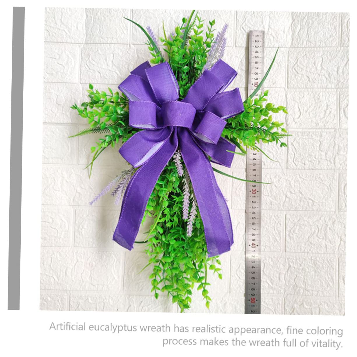 Ghirlanda Verde A Croce Per Porta D'ingresso Eucalipto E Lavanda Decorazione Esterna Per Portico Invernale