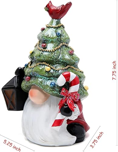 Miniatura 7 de Hodao Decoraciones de gnomos de Navidad de 7.75 pulgadas, figuras de gnomo de árbol de Navidad, lámpara de luz, decoraciones de gnomos hechos a