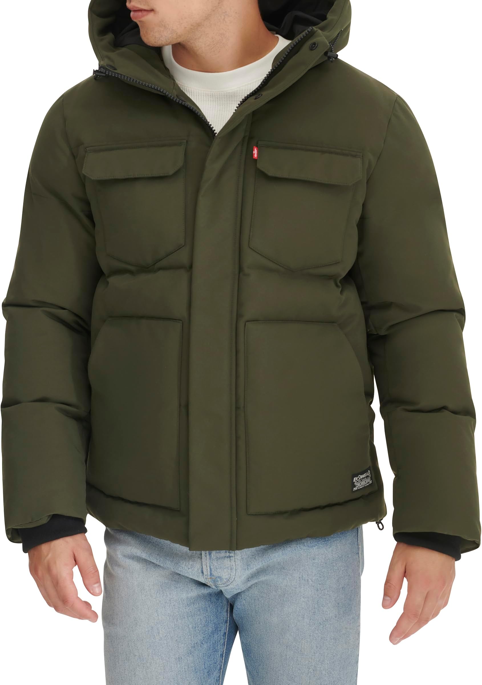 Levi's Men's 2-chest Pocket Hooded Puffer Jacket