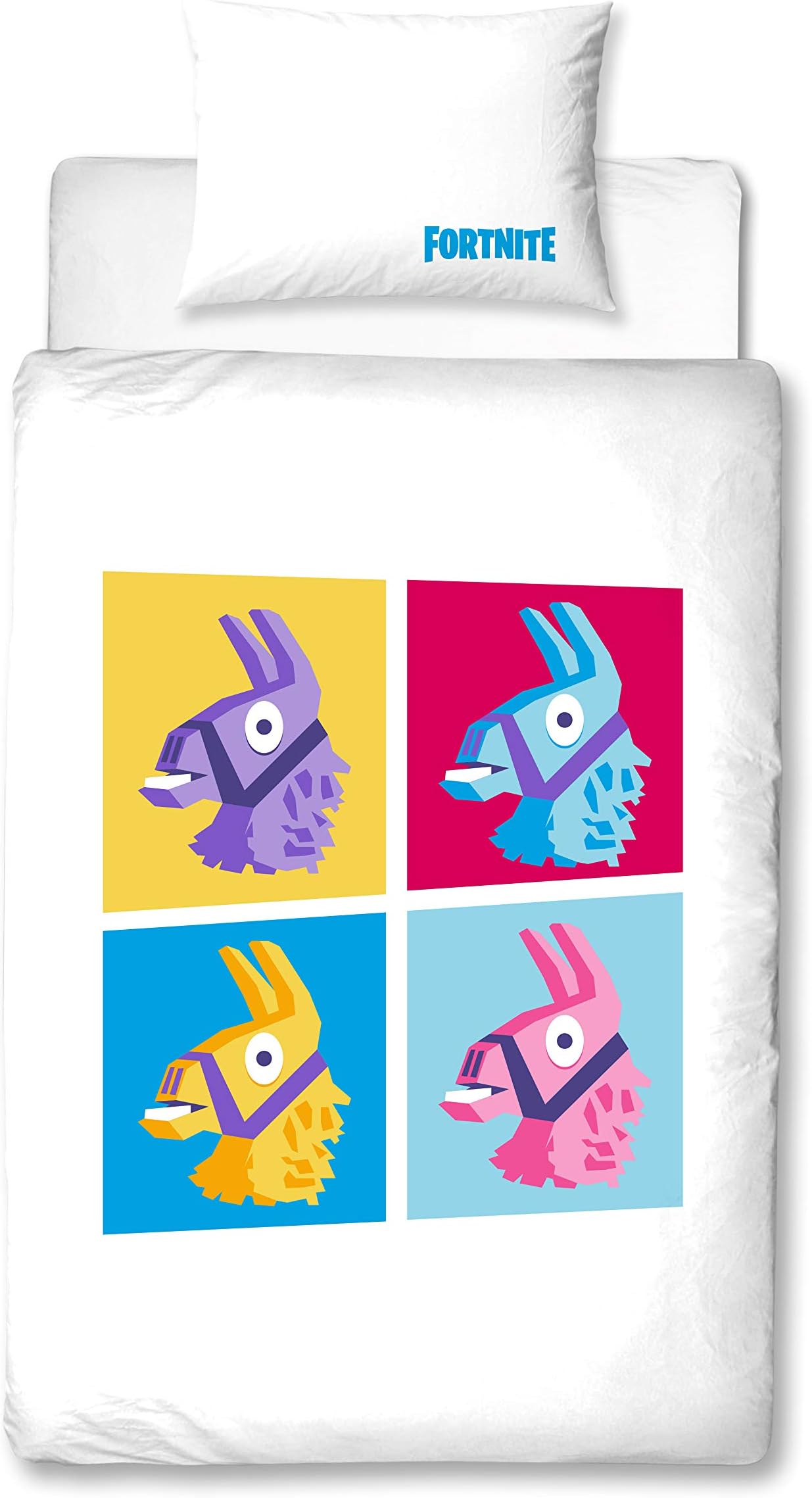 Fortnite Single Duvet Cover Llama Design | Reversible Two Sided Fortnite Battle Royale Bedding Duvet Cover With Matching Pillow Case