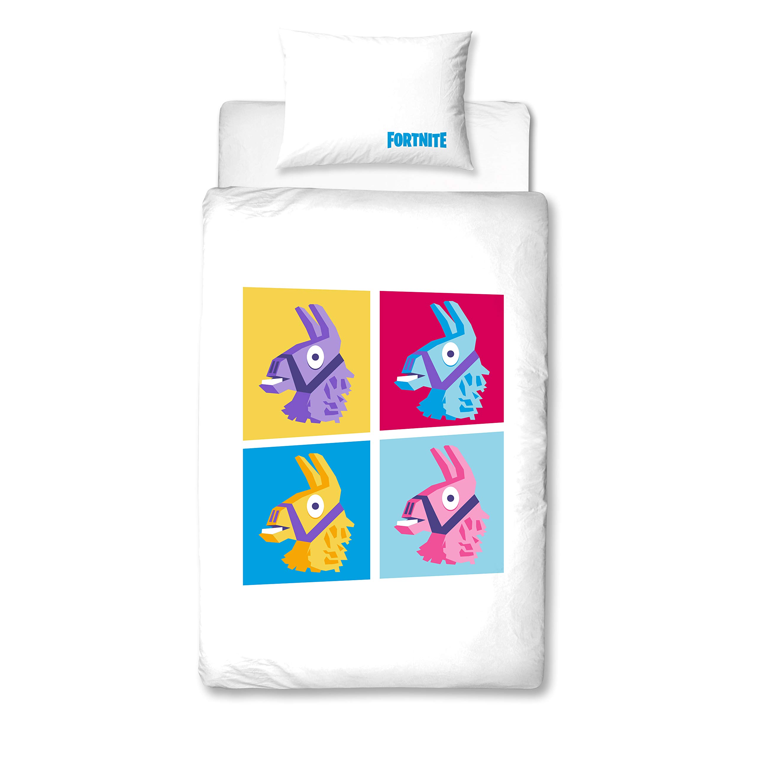 Fortnite Single Duvet Cover Llama Design | Reversible Two Sided Fortnite Battle Royale Bedding Duvet Cover With Matching Pillow Case