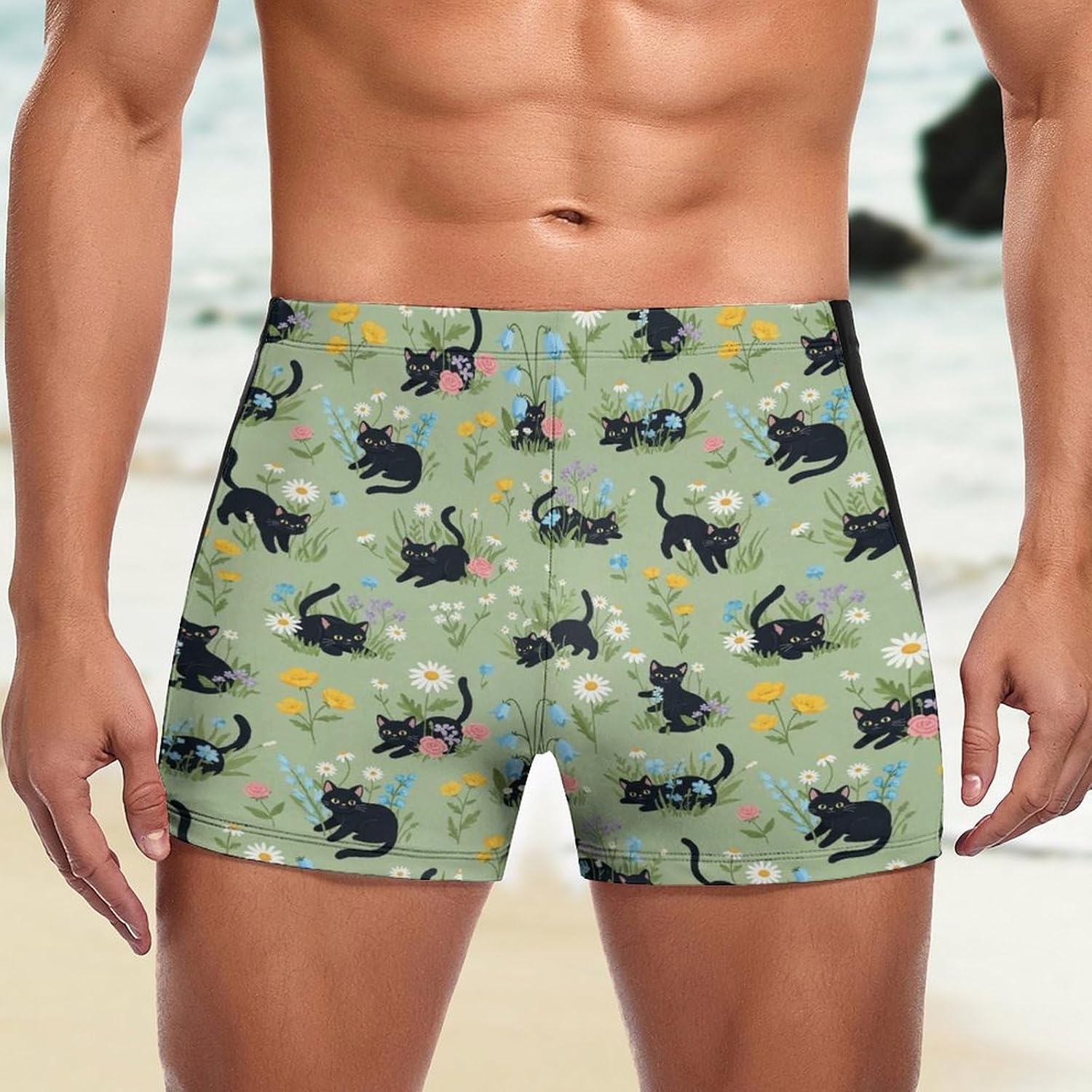 Men's Swim Trunks Quick Dry Tight Boxer Swimsuit Comfortable Surf Shorts Briefs for Swimming Training
