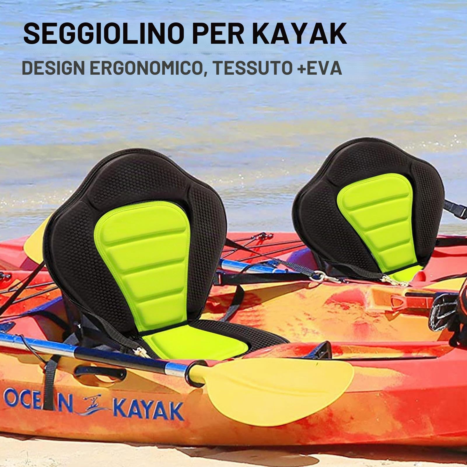 Sedile per Kayak | Sedili per Kayak con Supporto per la Schiena per sedersi in Cima,Schienale per Barche in Canoa Supporto per Schienale con Cinghie Regolabili per Kayak, Rafting, Canoa