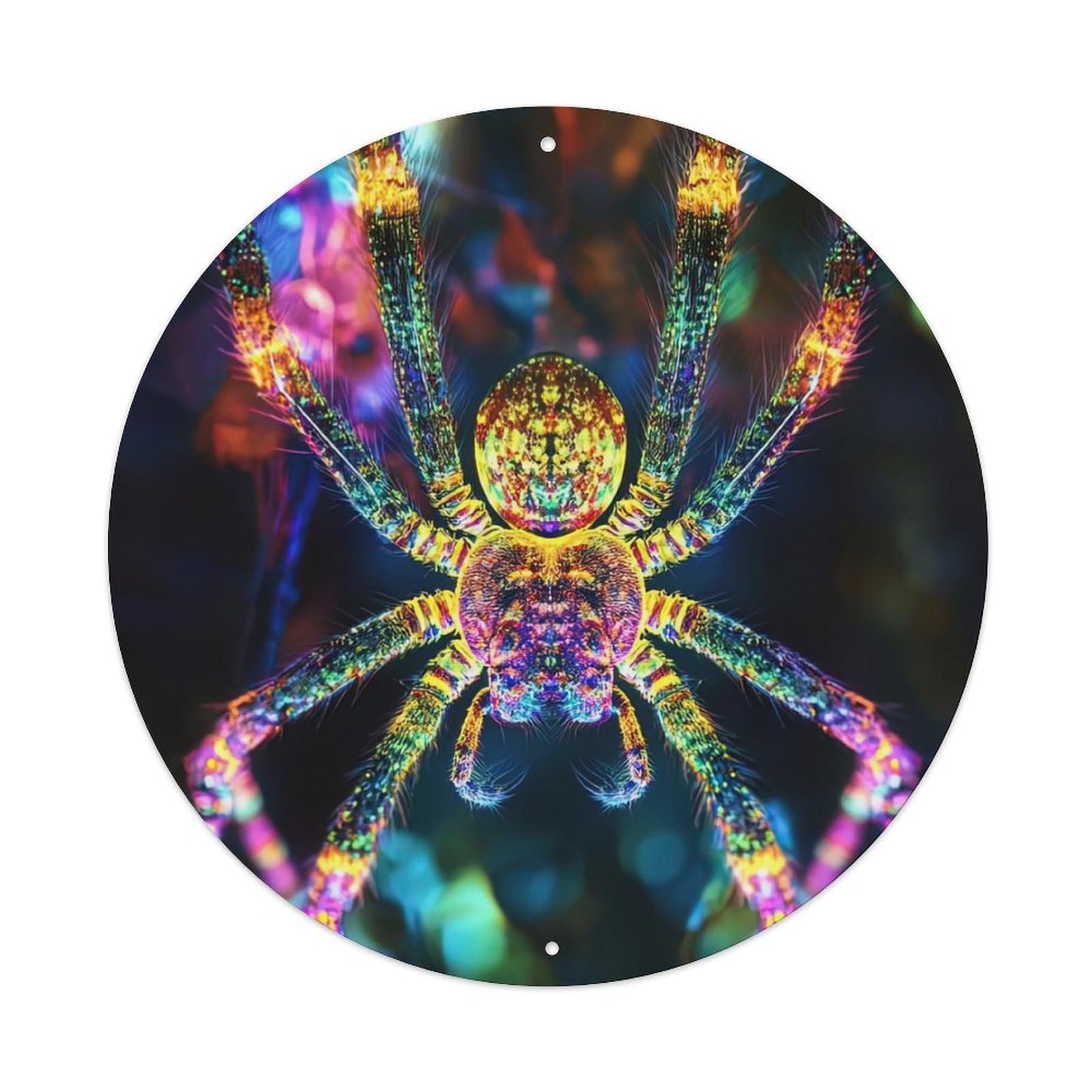 Animal Artwork Big Glowing Spiders Metal Tin Sign