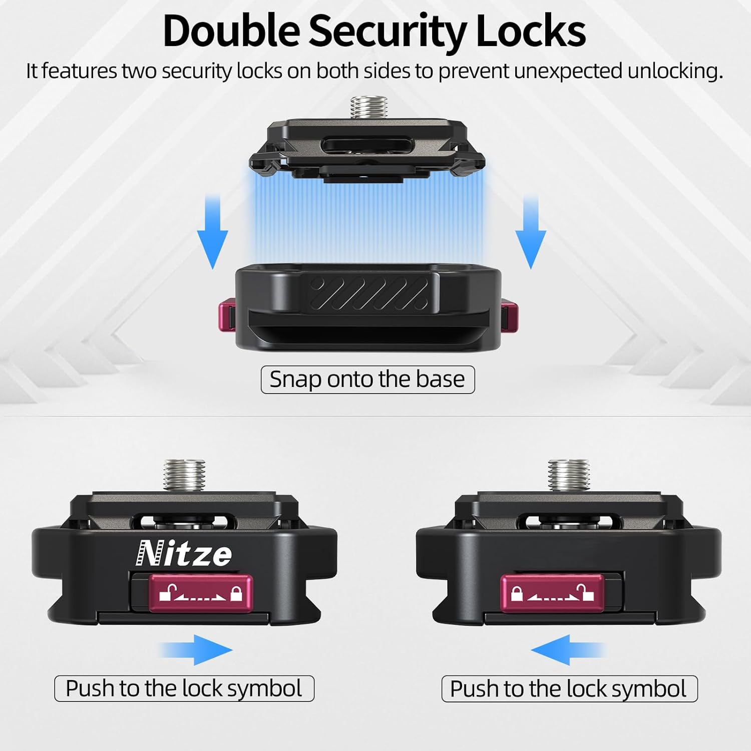 Nitze Quick Release Plate, Tripod Quick Release Mount, with Arca-Type Plate, Anti-Off Lock, Max Payload 10 kg / 22 lb - N51-A1
