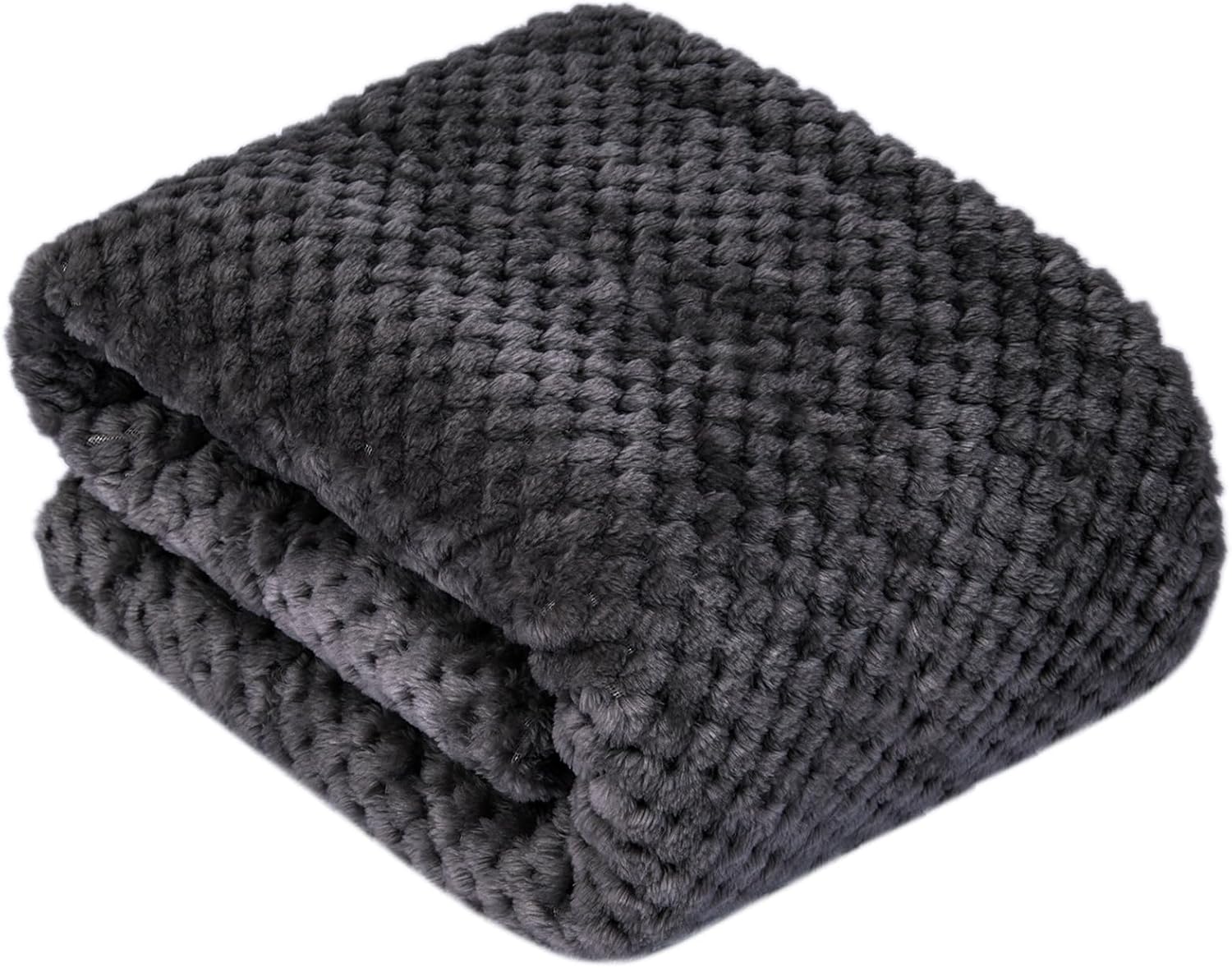 Fuzzy Sherpa Reversible Blanket for Baby, Soft Warm Cozy Coral Fleece Toddler, Infant or Newborn Reversible Blanket for Crib, Stroller, Travel, 40”×60”, Dark Grey