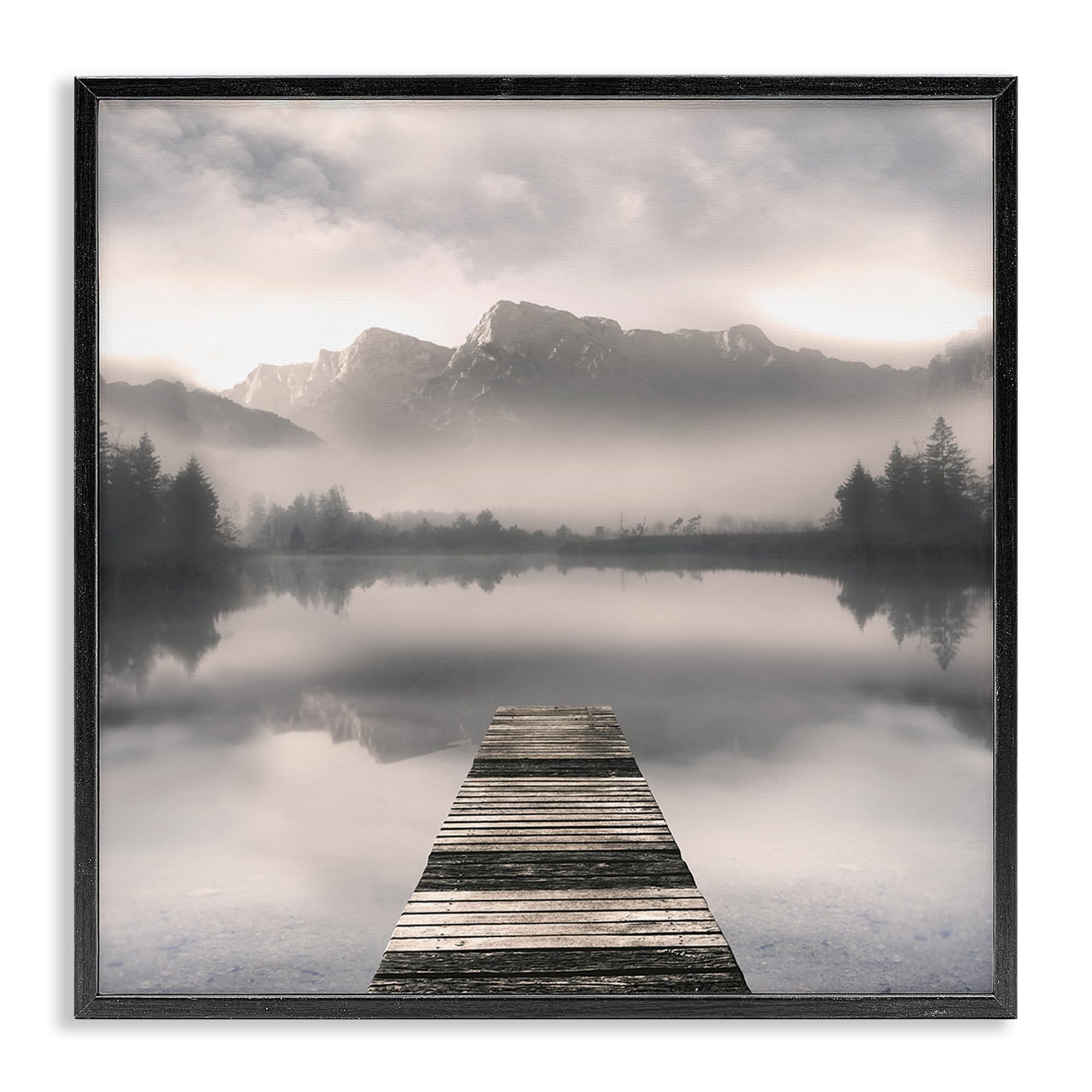 'Calm Reflective Waters & Mountains'| Framed Giclee Art