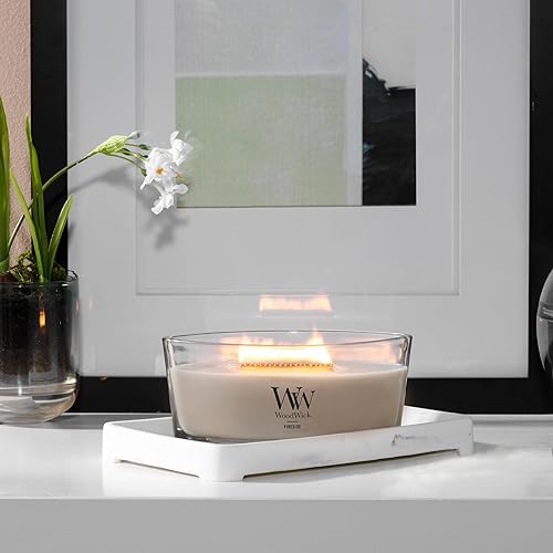 Vista 194 de WoodWick - Vela mediana de reloj de arena, aroma Fireside, cera de mezcla de soja prémium, se agrieta mientras se quema, perfecta para regalo, 9.7