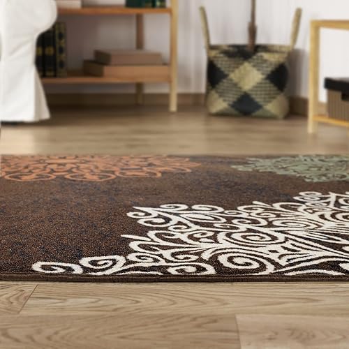 Miniatura 6 de Antep Rugs Alfombras Modernas con diseño floral, 5 x 7 pies, antideslizante (antideslizante) de perfil bajo con parte trasera de goma para