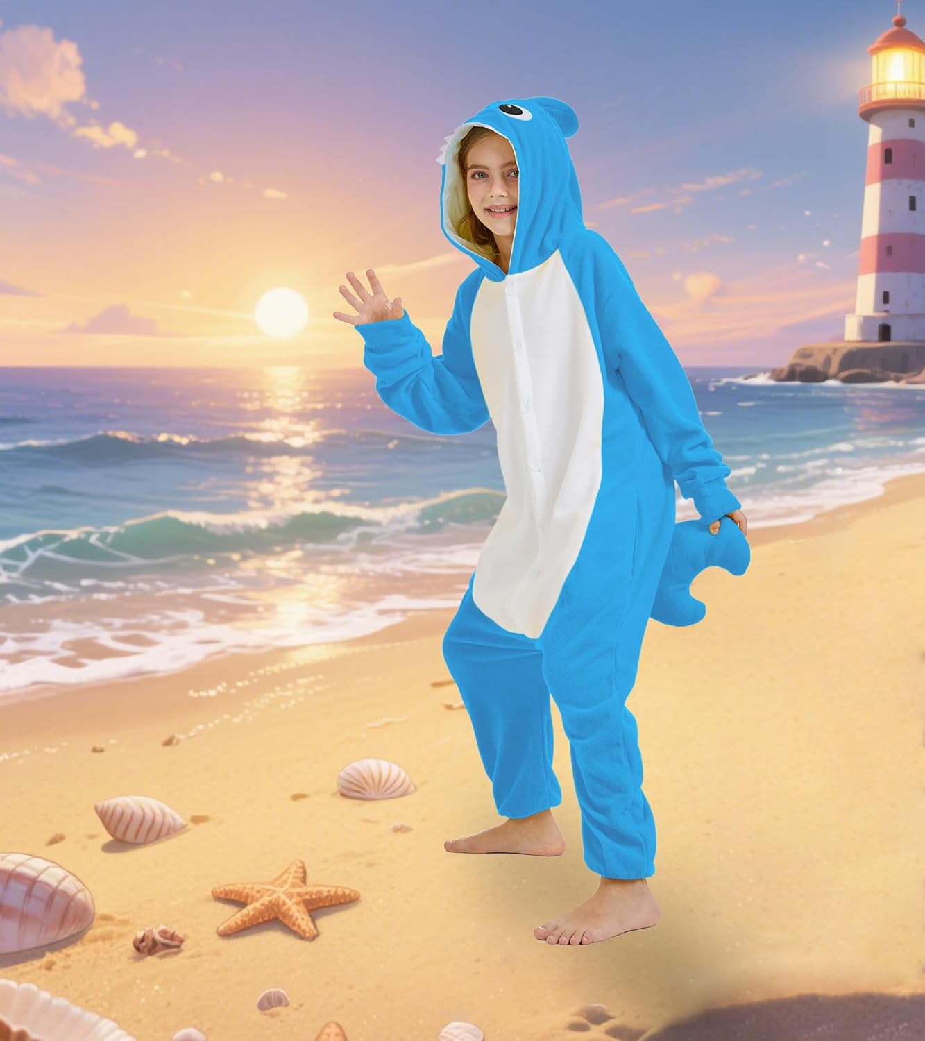 Markest Unisex Shark Costume Pajamas Kids Animal Cosplay Jumpsuits Halloween Outfits Teens Novelty Sleepwear One-Piece - Image 6