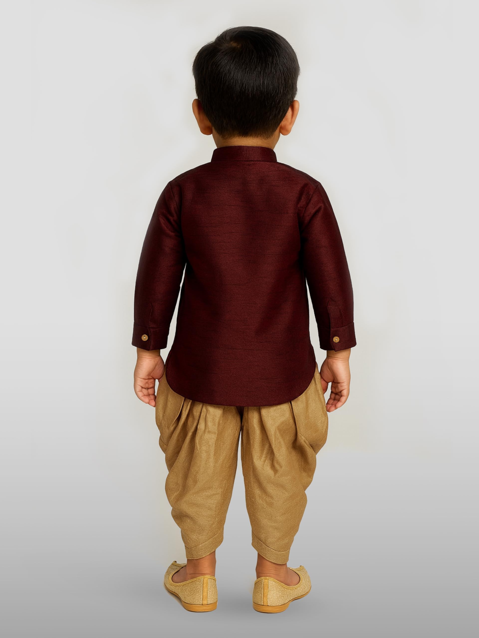JBN Creation Boys Cotton Silk Blend Wine Kurta and Dhoti Set - Elegance for Festivals_VASBUK001WNnCDRG_14 - Image 3 thumbnail