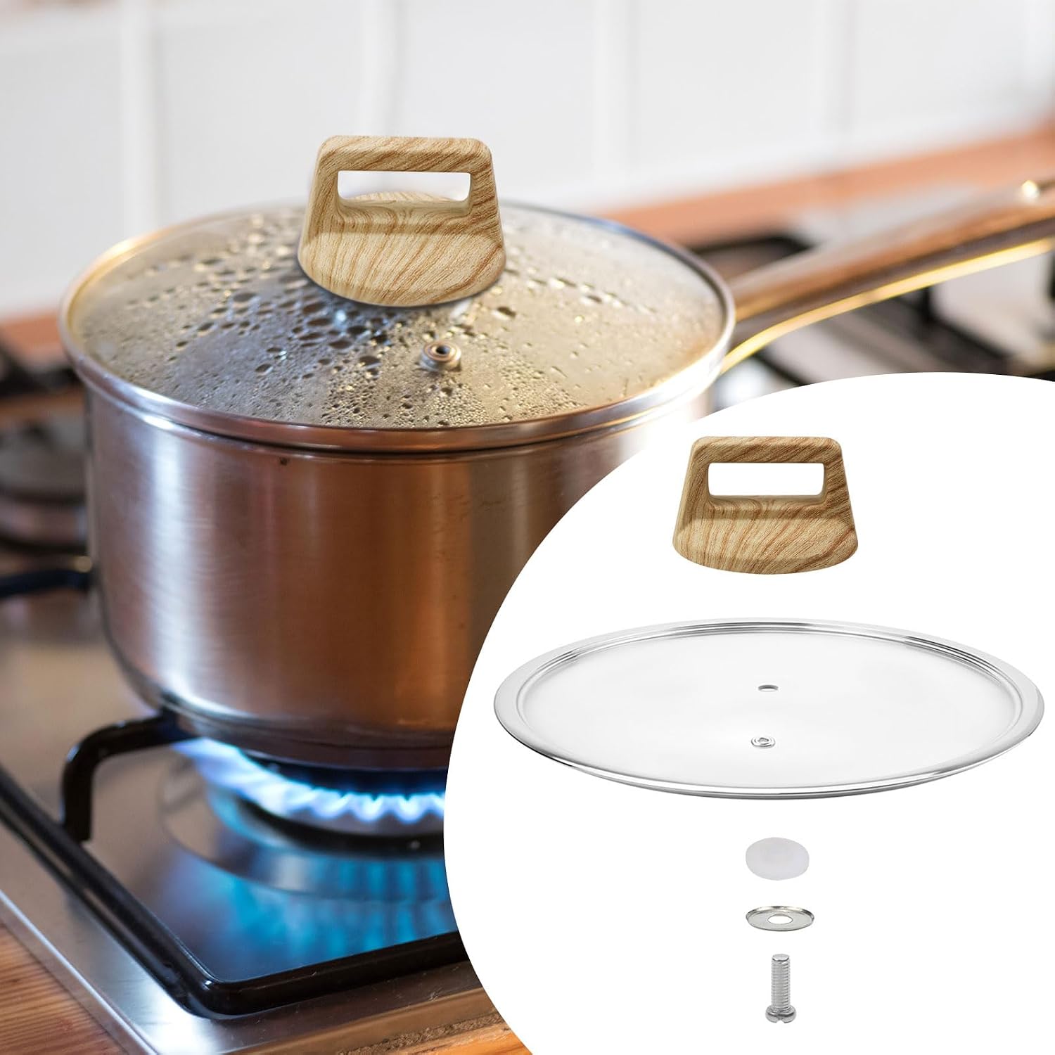 2pcs Pot Lid Top Replacement Knob Pan Lid Holding Handles Universal