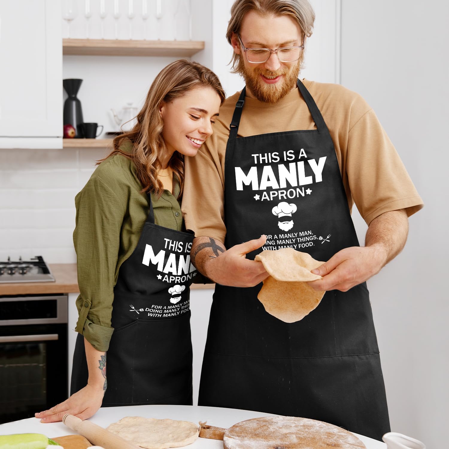 シェフワークス イングリッシュ シェフ エプロン — Chef Works Japan ファニーシェフエプロン 男性用 父の日の誕生日ギフト ブラックエプロン ポケット2つ付き - YT0391