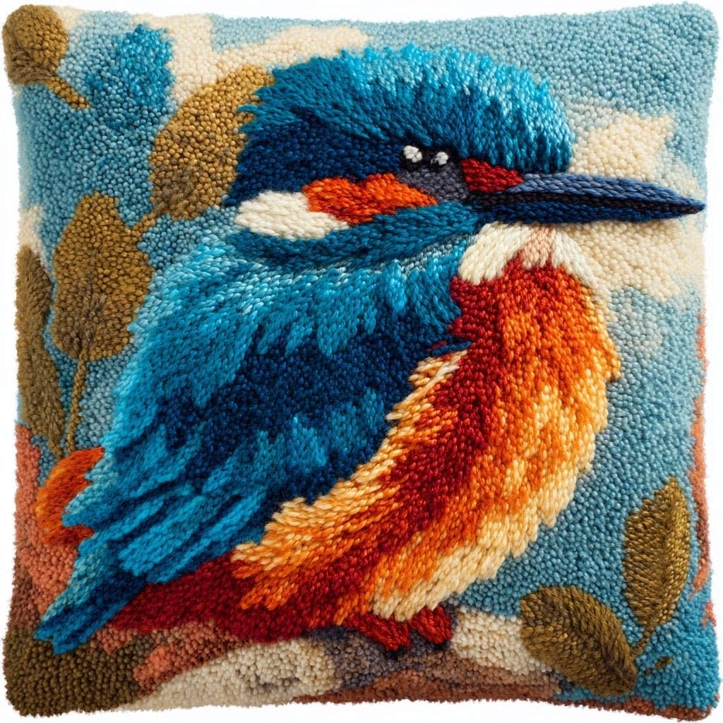 Henypt DIY Latch Hook Cushions Kits Bird