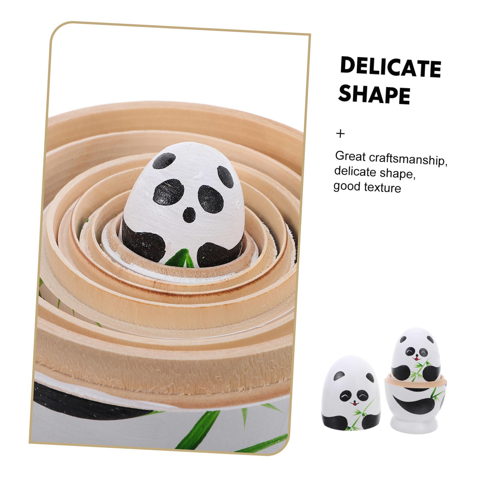 Poupées Russes Bois à Empiler Poupées Gigognes Pandas Faites Main Décoration Garçon Fille pour Chambre Anniversaire et Fêtes