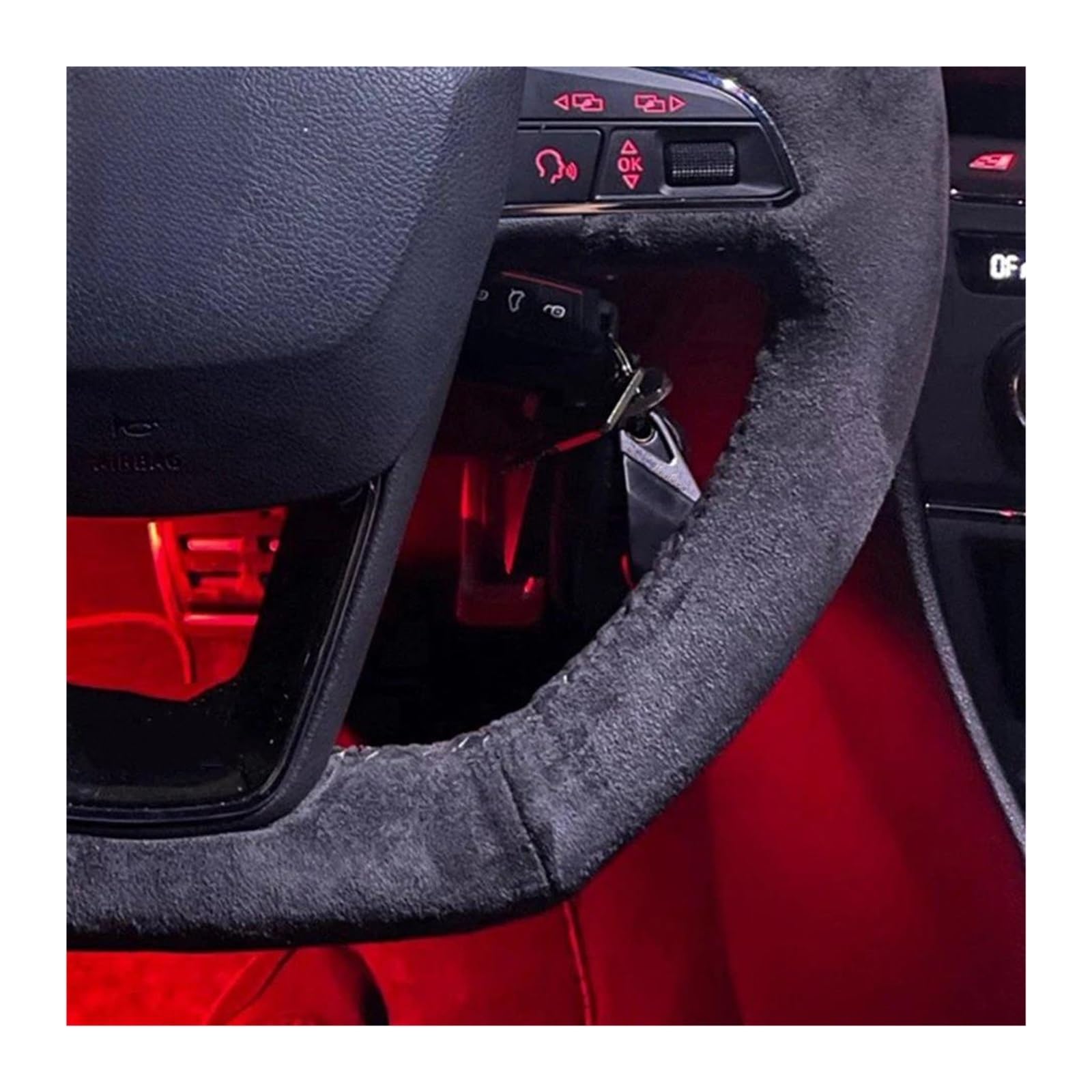 Cubre Volante Funda Para Seat Para Leon Para C&upra Para ST Para Ateca Para C&upra Para Ateca Para FR Para C&upra R Funda Para Volante Coche Antideslizante Trenza Gamuza Negra Protectora Para Volante(