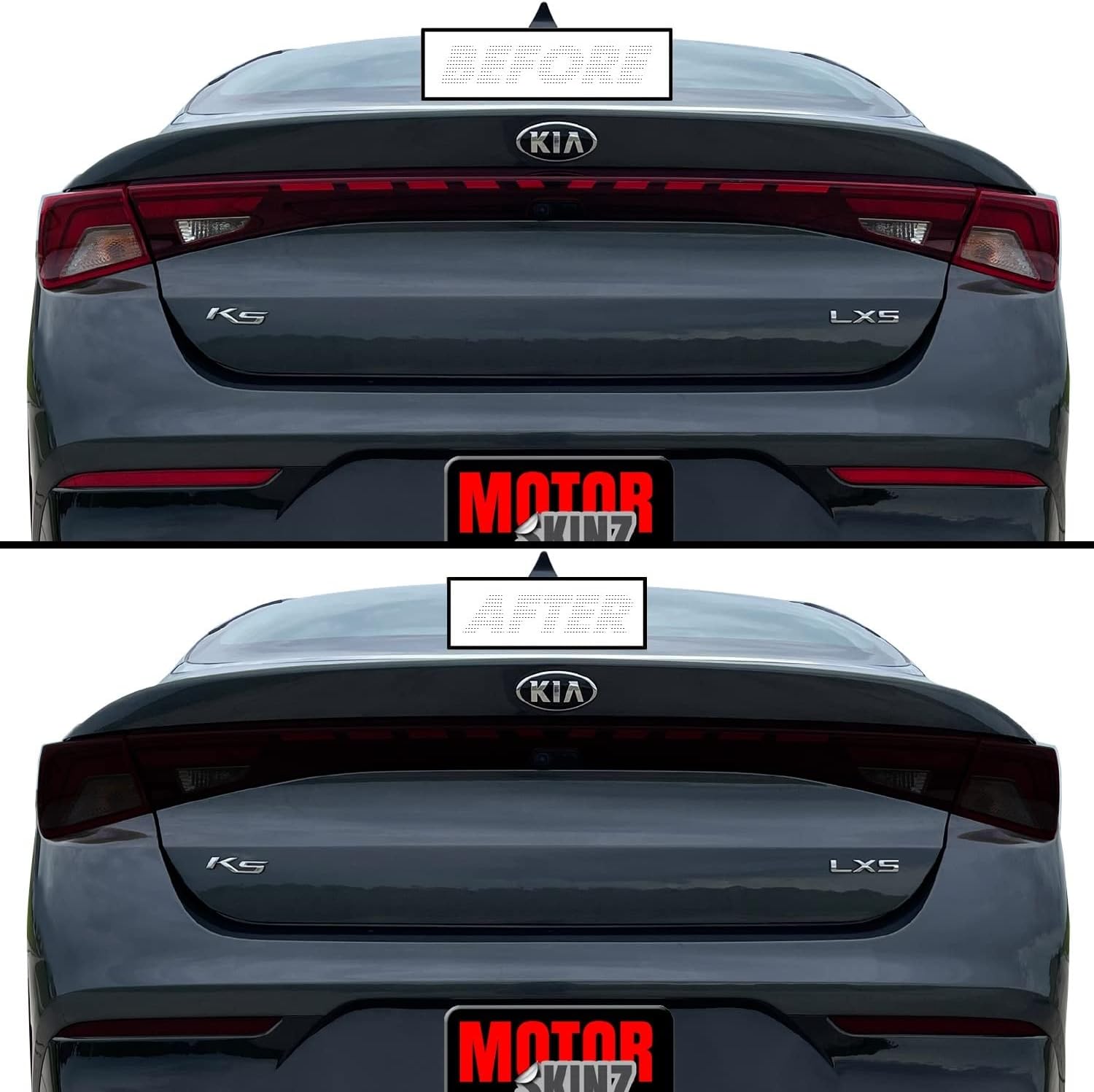 SlickMod PreCut Vinyl Smoke Tint for 2021-2022 Kia K5 Tail Light And Reflector (1. Full Taillight, 20 Percent Dark Smoke)