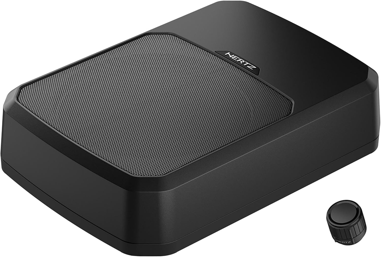 Hertz DBA 201 F Subwoofer Activo 200 mm, 220W RMS, 440W Pico, Amplificador Clase AB, Diseño Ultra Slim 79 mm, Control Remoto, Caja de Aluminio, Montaje Bajo Asiento