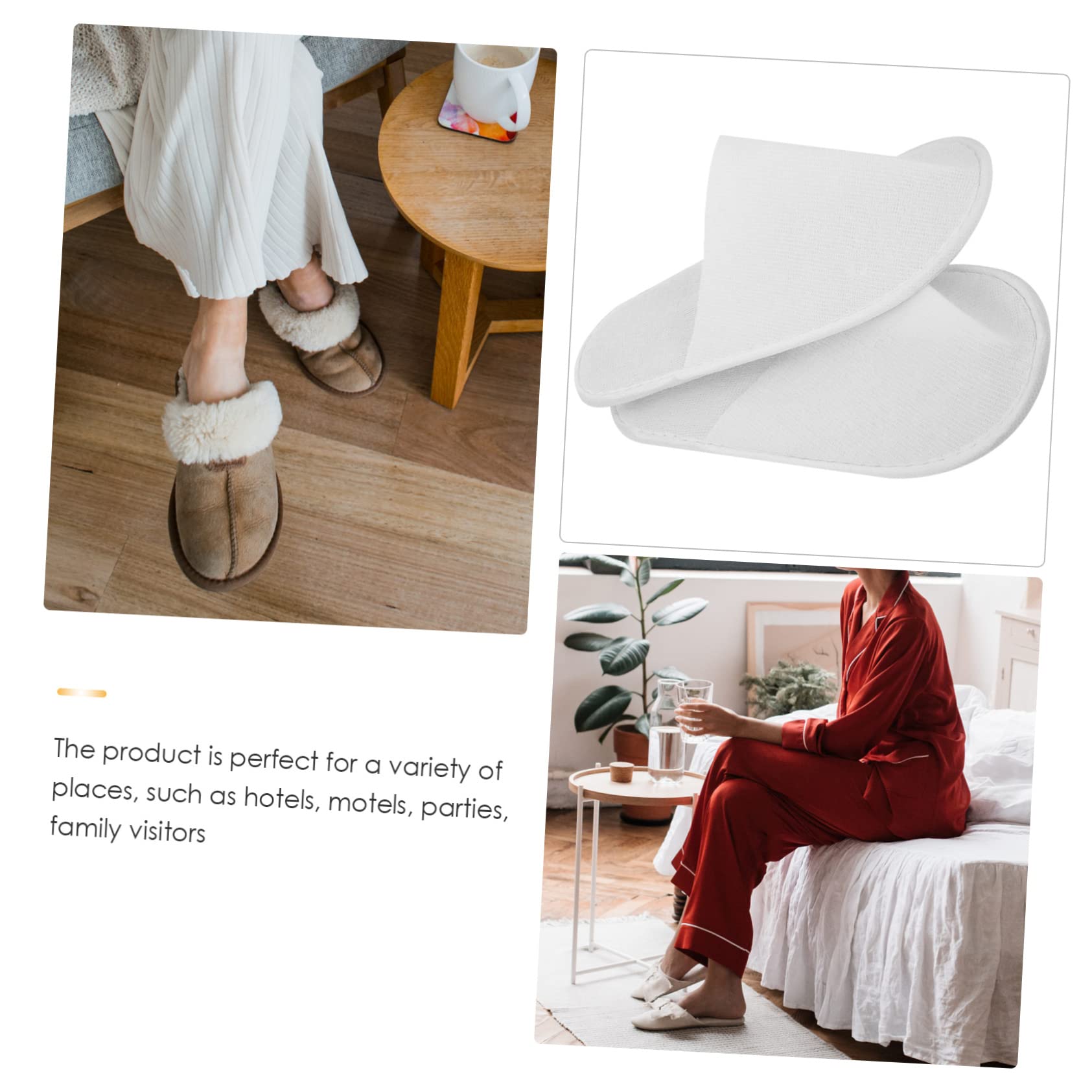 Healeved 24 Pcs Disposable House Slippers for Guests Soft Spa Slippers Anti-slip Bottom for Inn